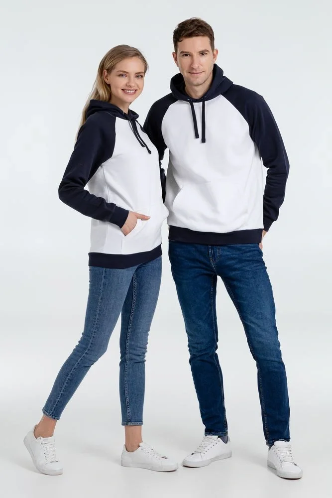 Толстовка унисекс Seattle, белая с темно-синим - фото 11