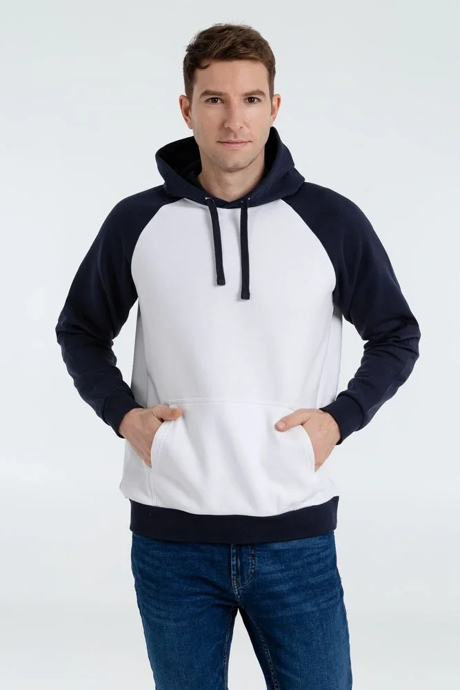 Толстовка унисекс Seattle, белая с темно-синим - фото 7