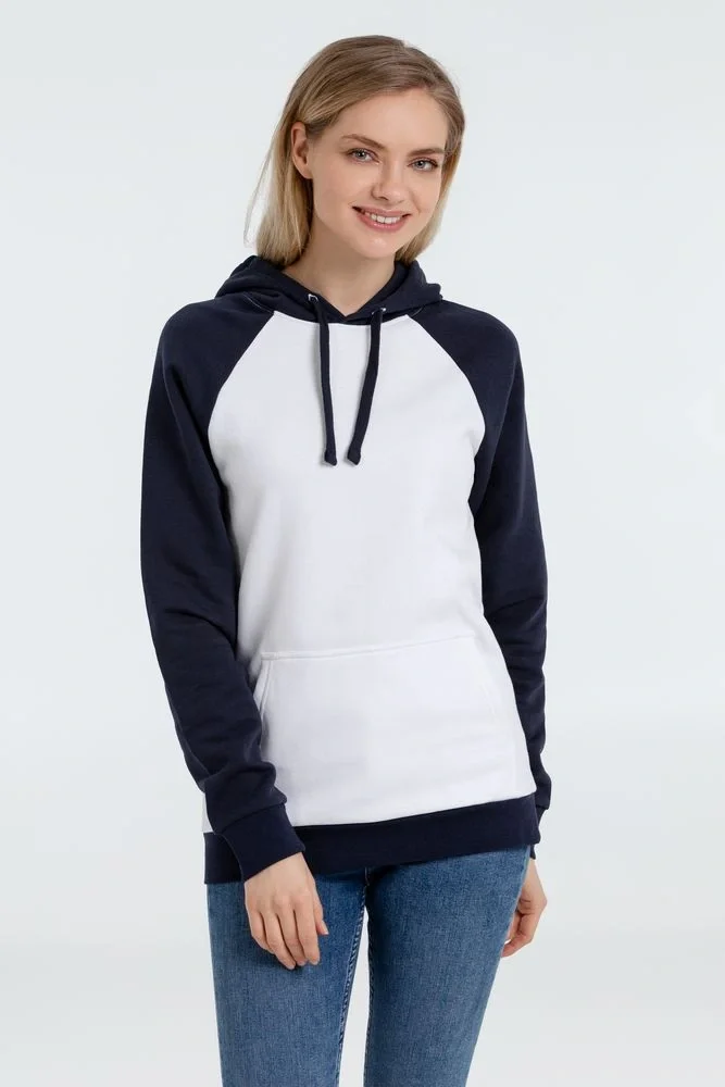 Толстовка унисекс Seattle, белая с темно-синим - фото 9