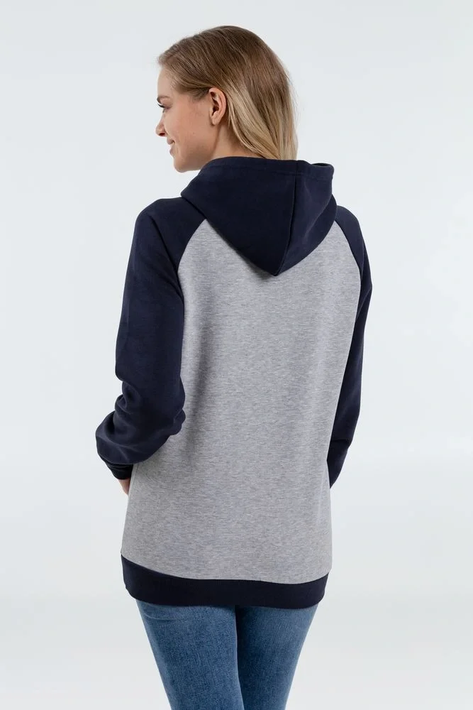 Толстовка унисекс Seattle, серый меланж c темно-синим - фото 10