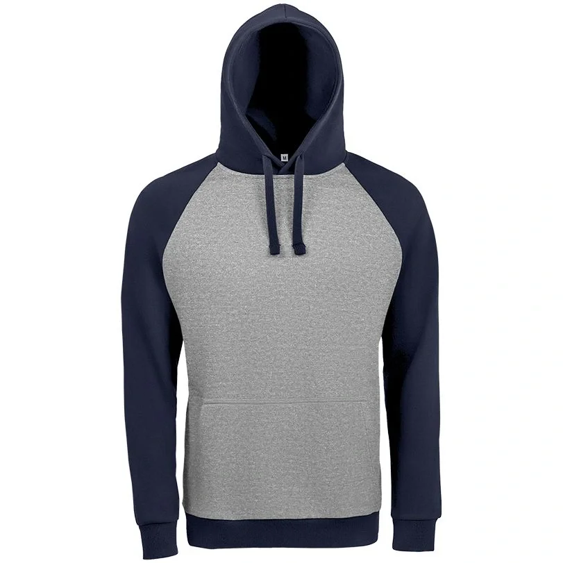 Толстовка унисекс Seattle, серый меланж c темно-синим - фото 2