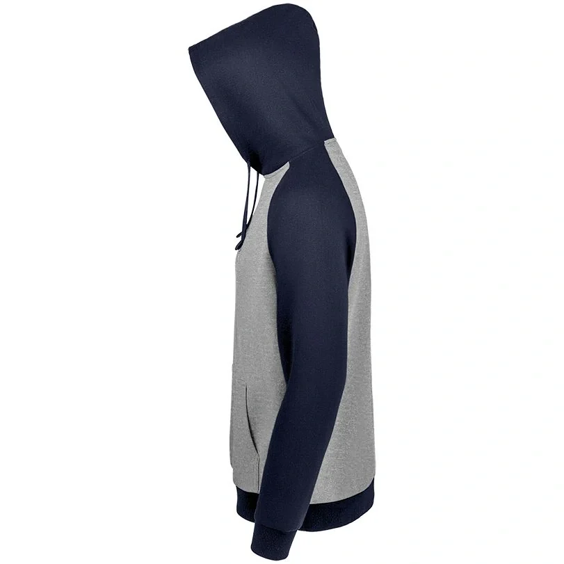 Толстовка унисекс Seattle, серый меланж c темно-синим - фото 4