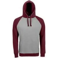 Толстовка унисекс Seattle, серый меланж с бордовым - фото 1