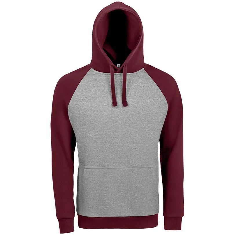 Толстовка унисекс Seattle, серый меланж с бордовым - фото 2