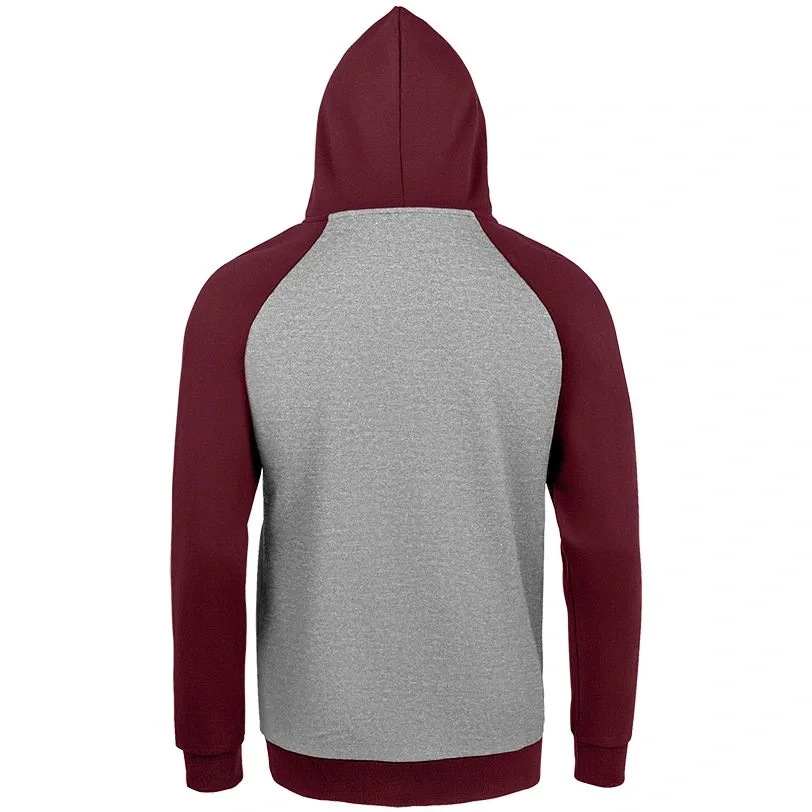 Толстовка унисекс Seattle, серый меланж с бордовым - фото 3