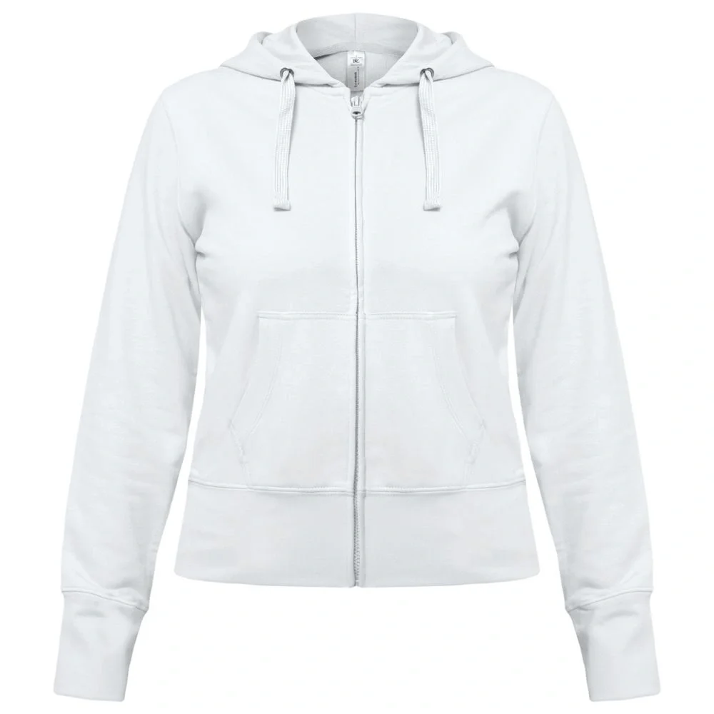 Толстовка женская Hooded Full Zip белая - фото 2