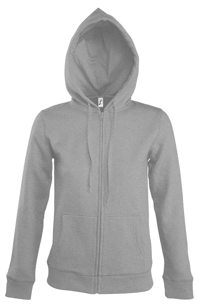 Толстовка женская на молнии с капюшоном Seven Women, серый меланж - фото 2