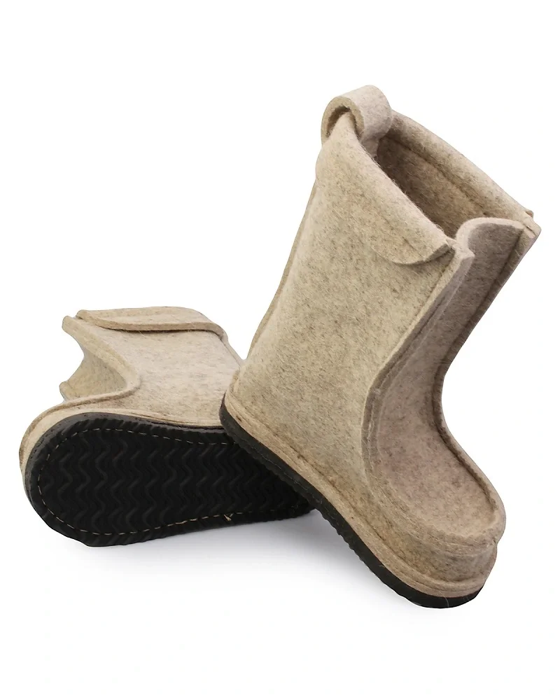 Валенки шитые "Полувалеши 2321" с подошвой ЭВА, светло-серый. - фото 3