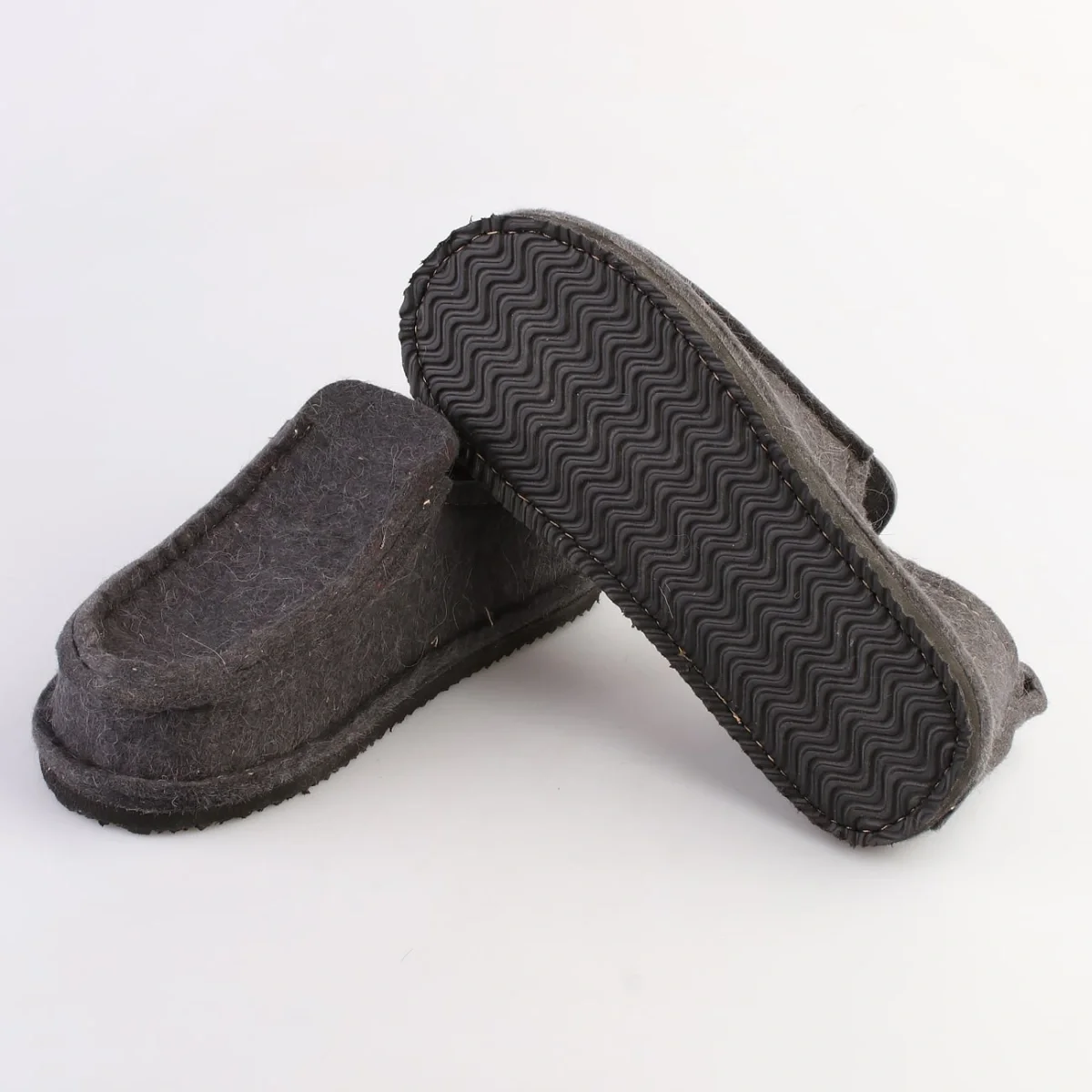 Валенки шитые женские "Валеши-мокасины 5331" с подошвой ЭВА, графит - фото 3