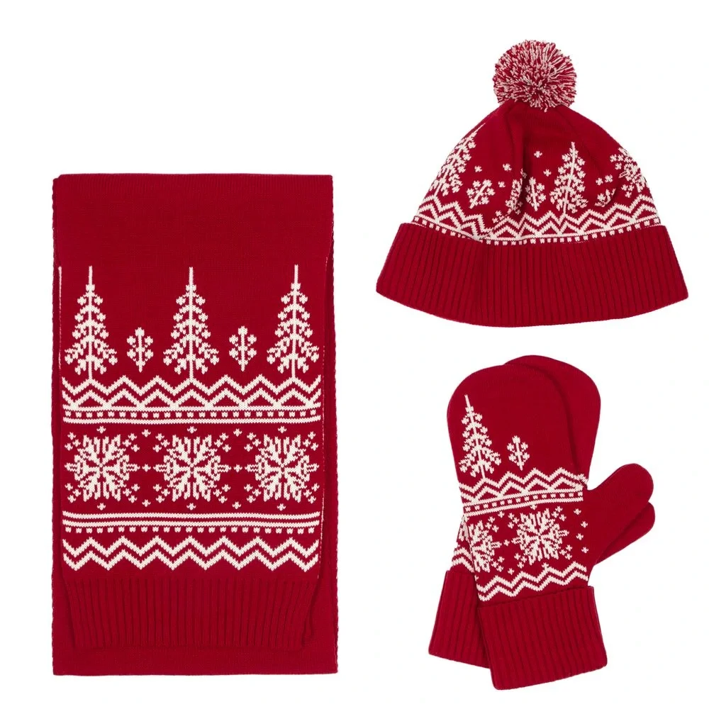 Варежки Elnik, красные с молочно-белым - фото 3