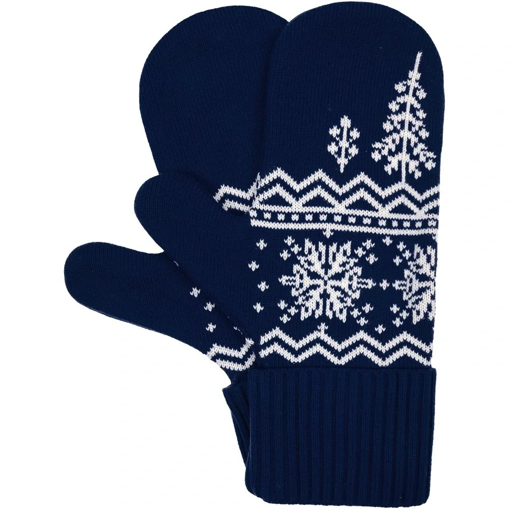 Варежки Elnik, синие с молочно-белым - фото 1