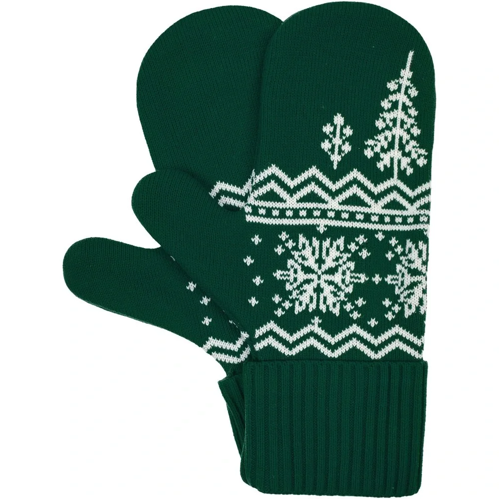 Варежки Elnik, зеленые с молочно-белым - фото 1