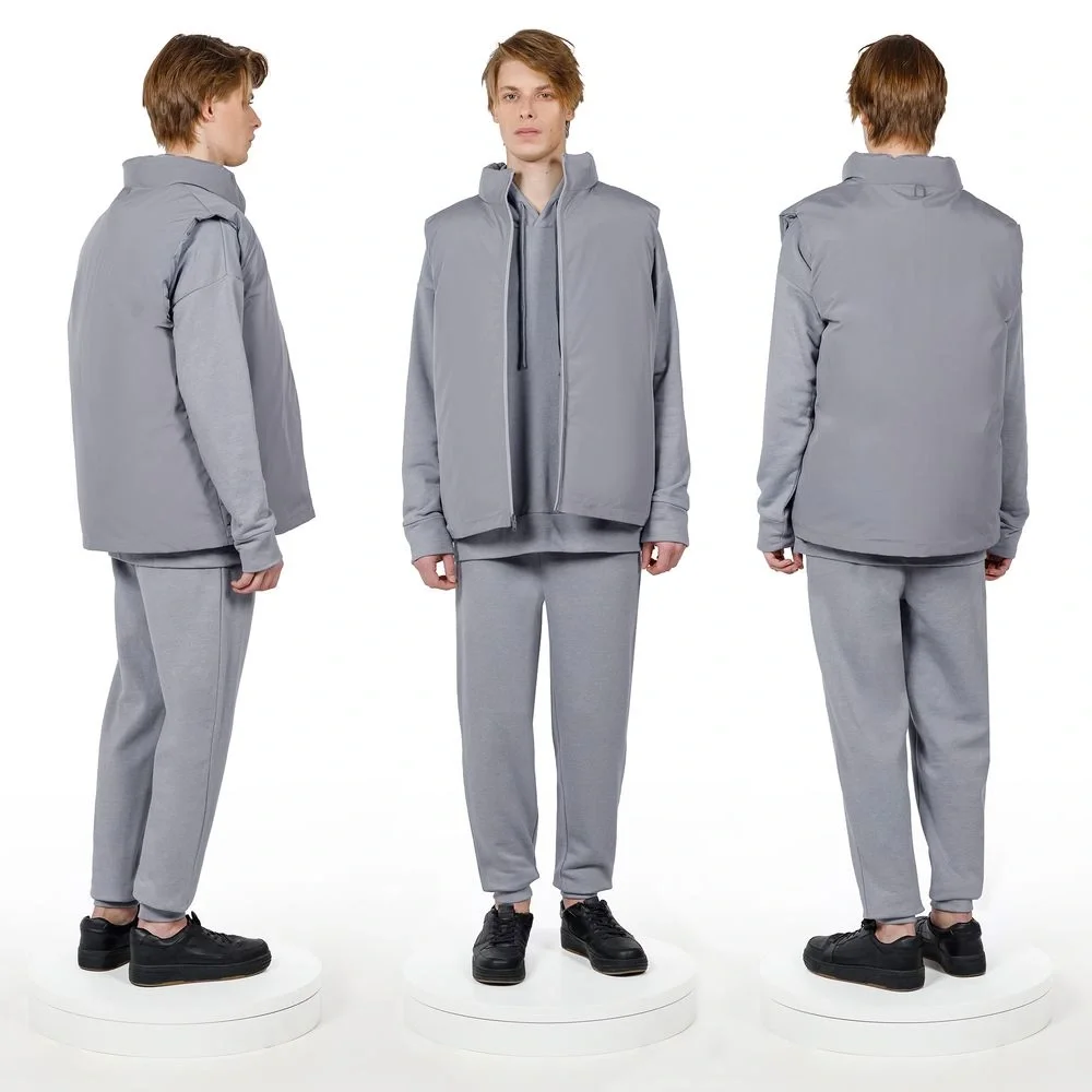 Жилет двусторонний V2, серый - фото 4