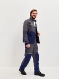 Костюм Волна (полукомбинезон+куртка) (тк.35% хлопок, 65% пэ), синий/серый - фото 19
