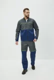 Костюм Волна (брюки+куртка) (тк.35% хлопок, 65% пэ), синий/серый - фото 4