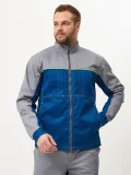 Куртка Волна-2 (35% хлопок, 65% пэ), серый/синий - фото 11