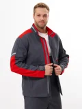 Куртка Корнет (100% хлопок), серый/красный - фото 3
