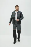 Костюм Волна (брюки+куртка) (тк.35% хлопок, 65% пэ), черный/серый - фото 4