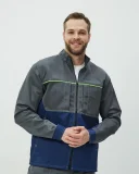 Куртка Волна (35% хл.65% пэ), серый/синий - фото 1