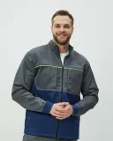 Куртка Волна (35% хл.65% пэ), серый/синий - фото 2