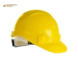 Каска защитная ЕЛАНПЛАСТ ЕВРОПА-ЛЮКС желтая (ленточное оголовье, храповый механизм) - фото 1