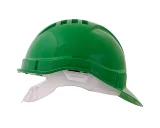 Каска защитная ЕЛАНПЛАСТ ЕВРОПА зеленая (ленточное оголовье) - фото 7