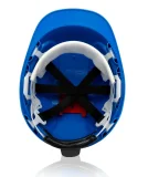 Каска защитная ЕЛАНПЛАСТ ФОРВАРД синяя (ленточное оголовье, храповый механизм) - фото 3