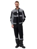 Костюм "РЕСПЕКТ" куртка/полукомб. цвет: ЧЕРНЫЙ/СЕРЫЙ - фото 3