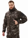 Костюм "ВЕПРЬ" куртка/брюки, цвет: кмф "Мультикам черный", ткань: Полофлис - фото 1