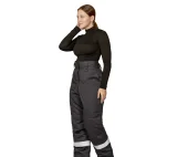 Брюки женские утеплённые "Бренд" тёмно-серые - фото 4