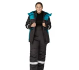 Брюки женские утеплённые "Бренд" тёмно-серые - фото 9