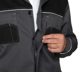 Халат мужской "Бренд 2020" серый/чёрный - фото 5