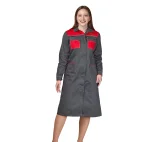 Халат женский "Бренд 2020" серый/красный - фото 3
