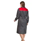 Халат женский "Бренд 2020" серый/красный - фото 4