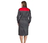 Халат женский "Бренд 2020" серый/красный - фото 5