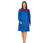 Халат женский "Пантеон" василёк/красный из облегченной ткани - фото 2