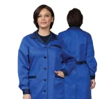 Халат женский "Универсальный" василёк/тёмно-синий эконом - фото 1