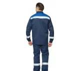 Костюм мужской летний "Стандарт 1 СОП" тёмно-синий/василёк (куртка и брюки) - фото 4