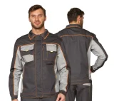 Костюм мужской "Бренд 1 2020" тёмно-серый/светло-серый (куртка и брюки) - фото 1