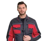 Костюм мужской "Бренд 2 2020" тёмно-серый/красный (куртка и полукомбинезон) - фото 13