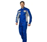 Костюм мужской "Бренд 2 2020" василёк/светло-серый (куртка и полукомбинезон) - фото 3