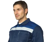 Костюм мужской "Пантеон 2 СОП" синий/василёк (куртка и полукомбинезон) - фото 9