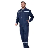 Костюм мужской "Профессионал 1" синий/бежевый (куртка и брюки) - фото 6