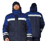 Костюм антистатический мужской утеплённый "Антистат" тёмно-синий/василёк (куртка и брюки) - фото 1