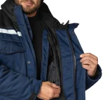Костюм мужской утеплённый "Азимут" синий/чёрный (куртка и брюки) - фото 12
