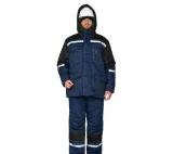 Костюм мужской утеплённый "Азимут" синий/чёрный (куртка и брюки) - фото 9