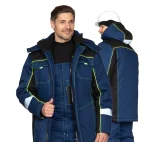 Костюм мужской утеплённый "Бренд К" тёмно-синий/чёрный - фото 1