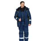 Костюм мужской утеплённый "Бренд К" тёмно-синий/чёрный - фото 4