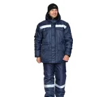 Костюм мужской утеплённый "Мастер 1" синий (куртка и брюки) - фото 2