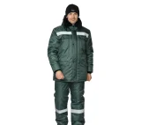 Костюм мужской утеплённый "Мастер 1" зелёный (куртка и брюки) - фото 2